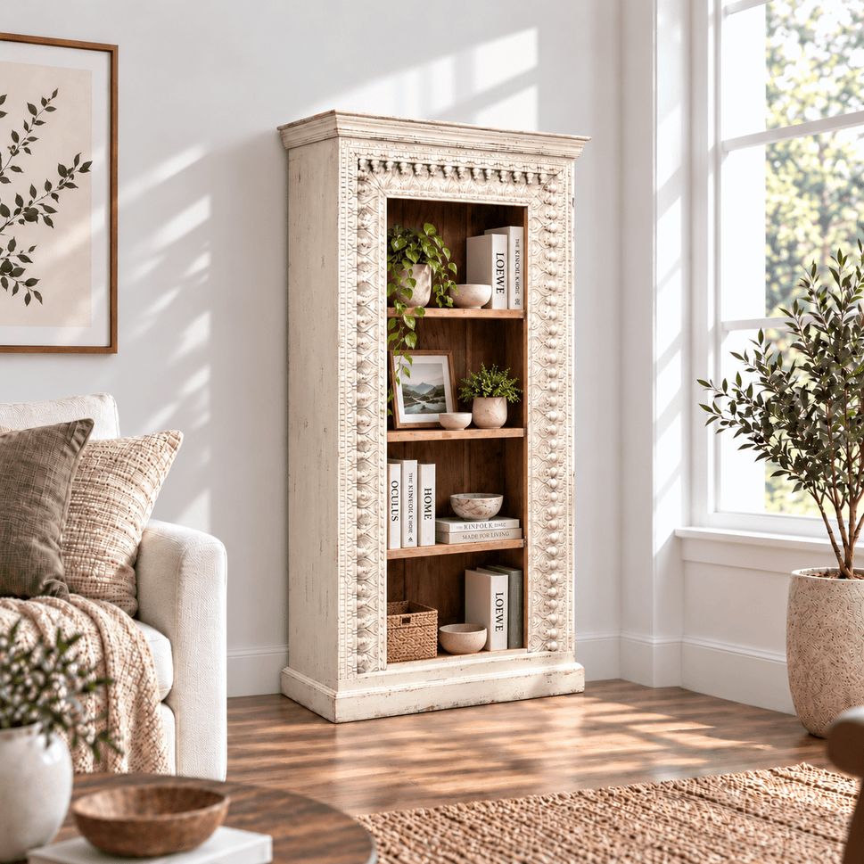 Premium Solid Mango Wood Library Display Unit