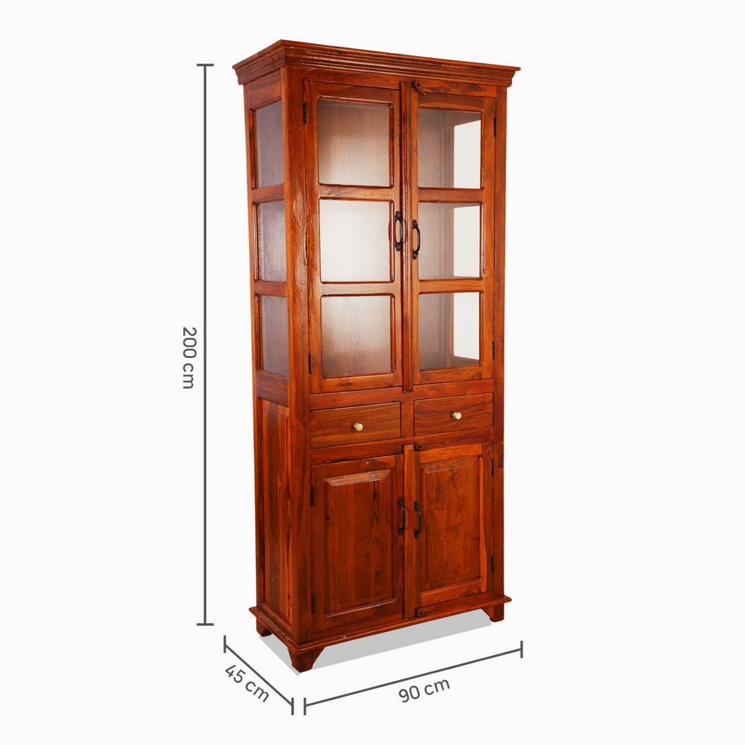 The Dubai Prestige Handmade Teak Wood Display Cabinet