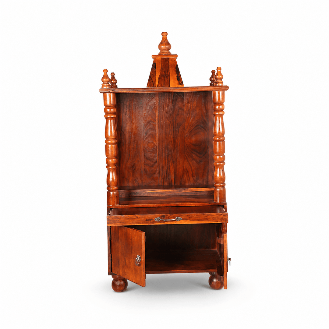 Spiritual Decor natural mango wood Cabinet with wood color finish