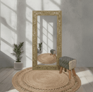Switch Original mango wood hand carved mirror frame 90x180 cm for elegant wall decor in UAE and Oman,solid wood wall mirror store near me,Hand carved natural wood mirror furniture store Dubai 1 image
