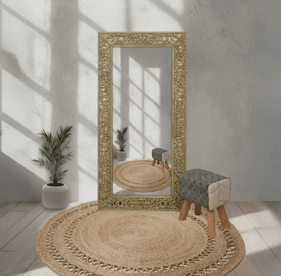Original Mango Wood Hand Carved Mirror Frame