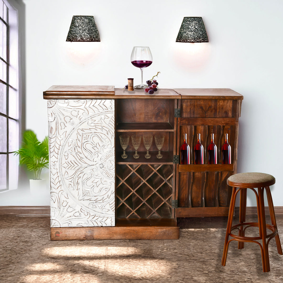 Alora hand made solid wood traditional bar cabinet