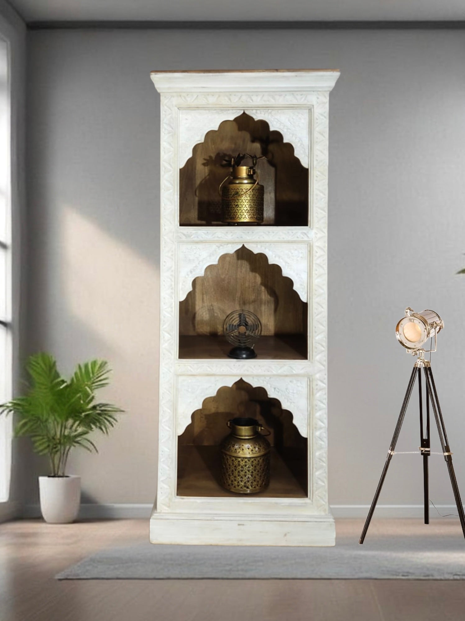 Wooden open shelf for display