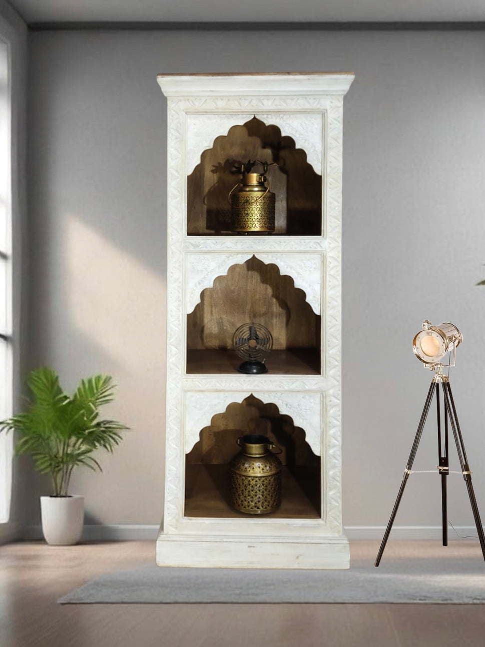 Wooden open shelf for display