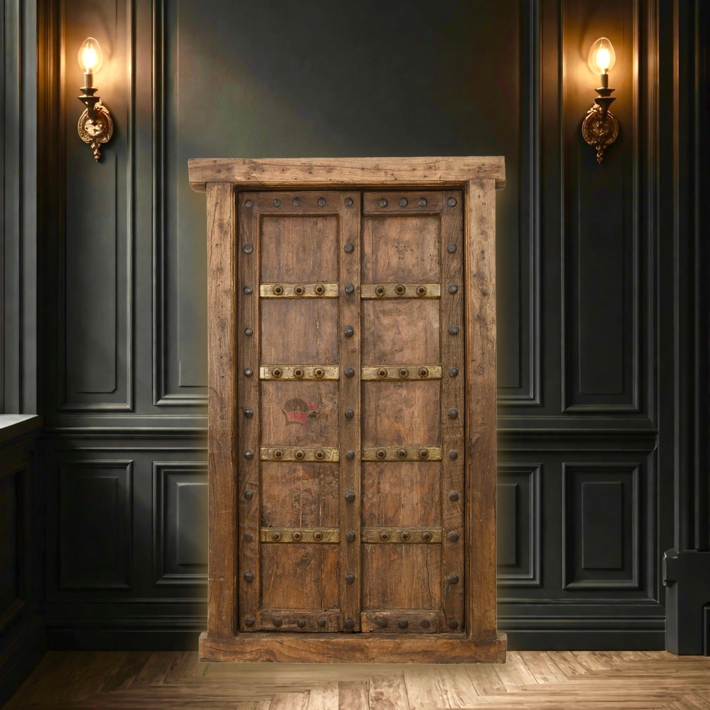 Orignal antique wooden door panel