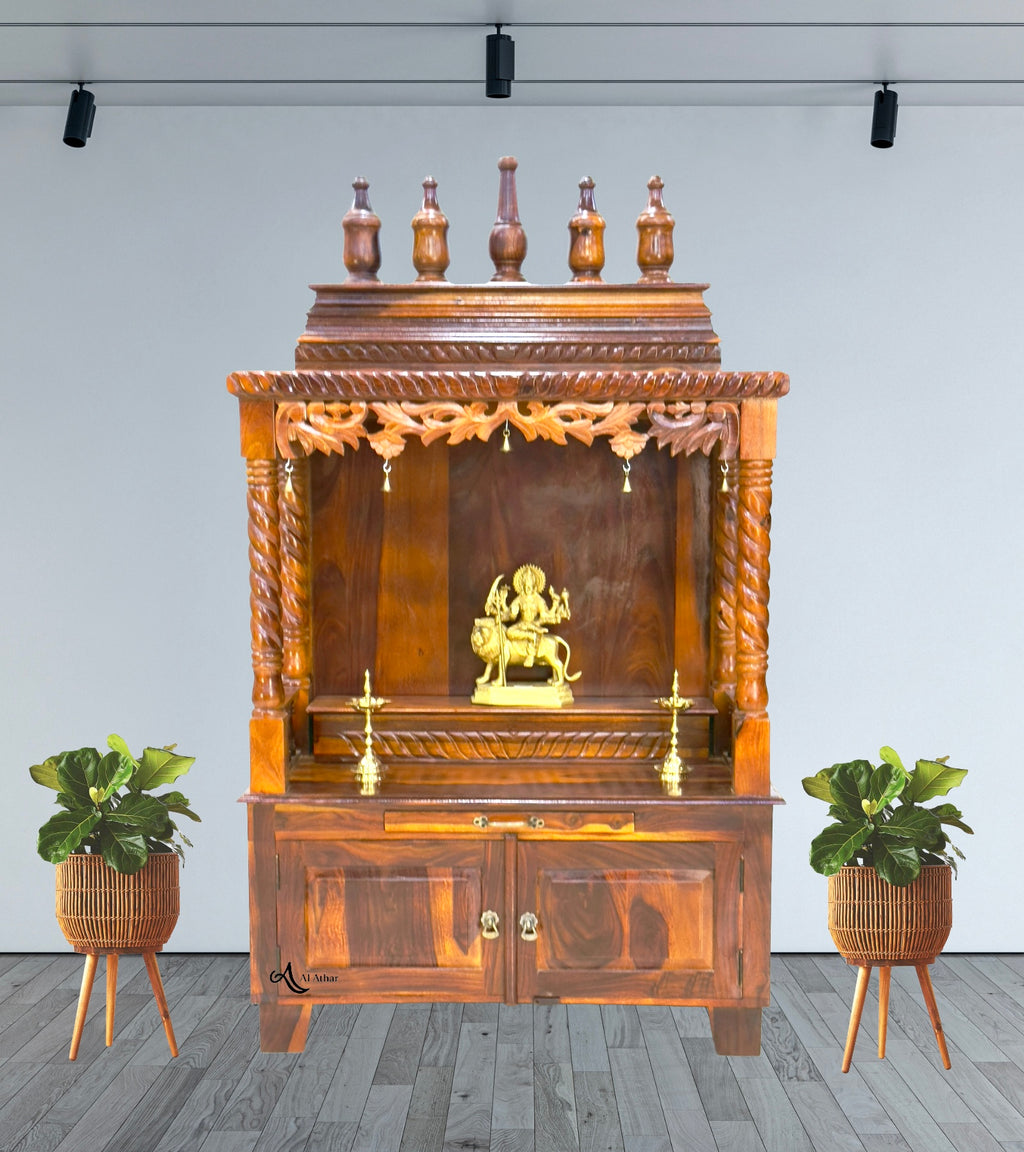 Handicrafted wooden home temple