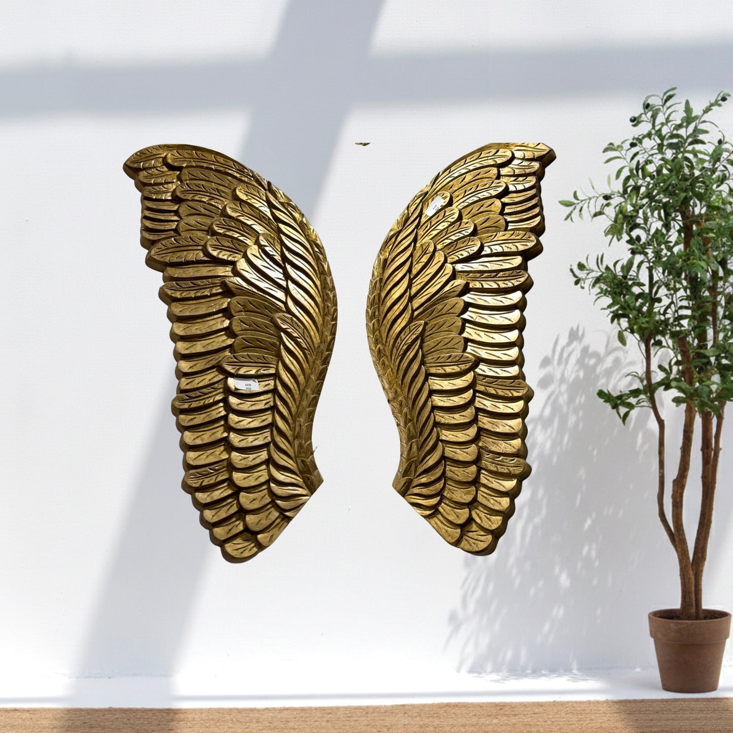 Solid wood long wing wall art decor