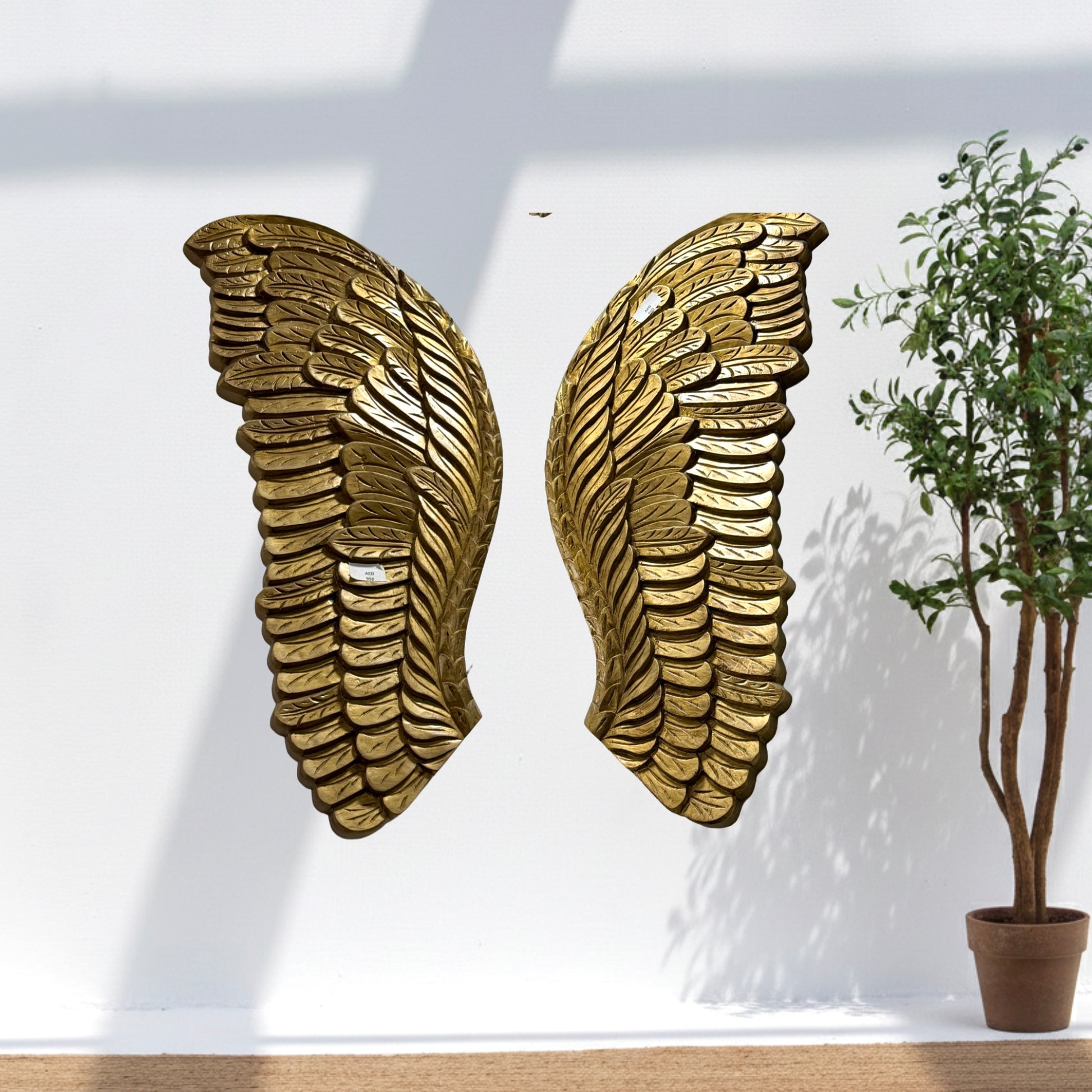 Solid wood long wing wall art decor