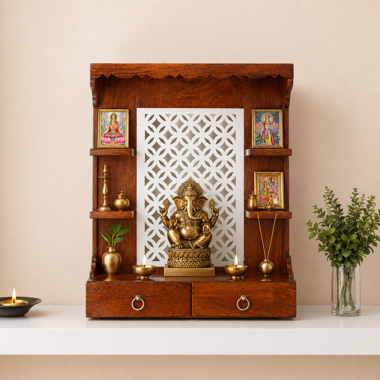 Hanging Pooja Temple with hand made