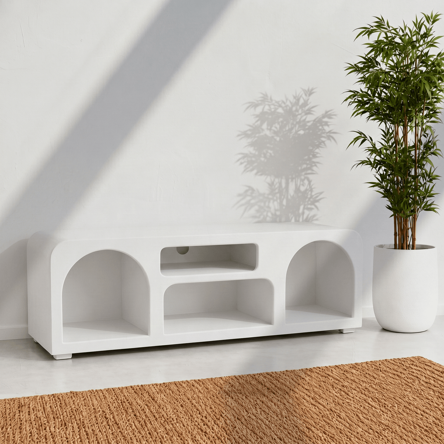 The Sierra Natural Wood Media Stand | Open Storage TV Unit UAE