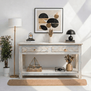 Switch solid wood console table UAE, hardwood console table UAE, mango wood console table UAE, natural wood console table UAE, real wood console table UAE, Handmade Console Table, Wooden Entryway Table, Rustic Console Table,  1 image