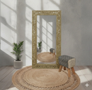 تبديل الصورة إطار مرآة أصلي منحوت يدويًا من خشب المانجو - 90×180 سم | الإمارات العربية المتحدة وسلطنة عمان 2