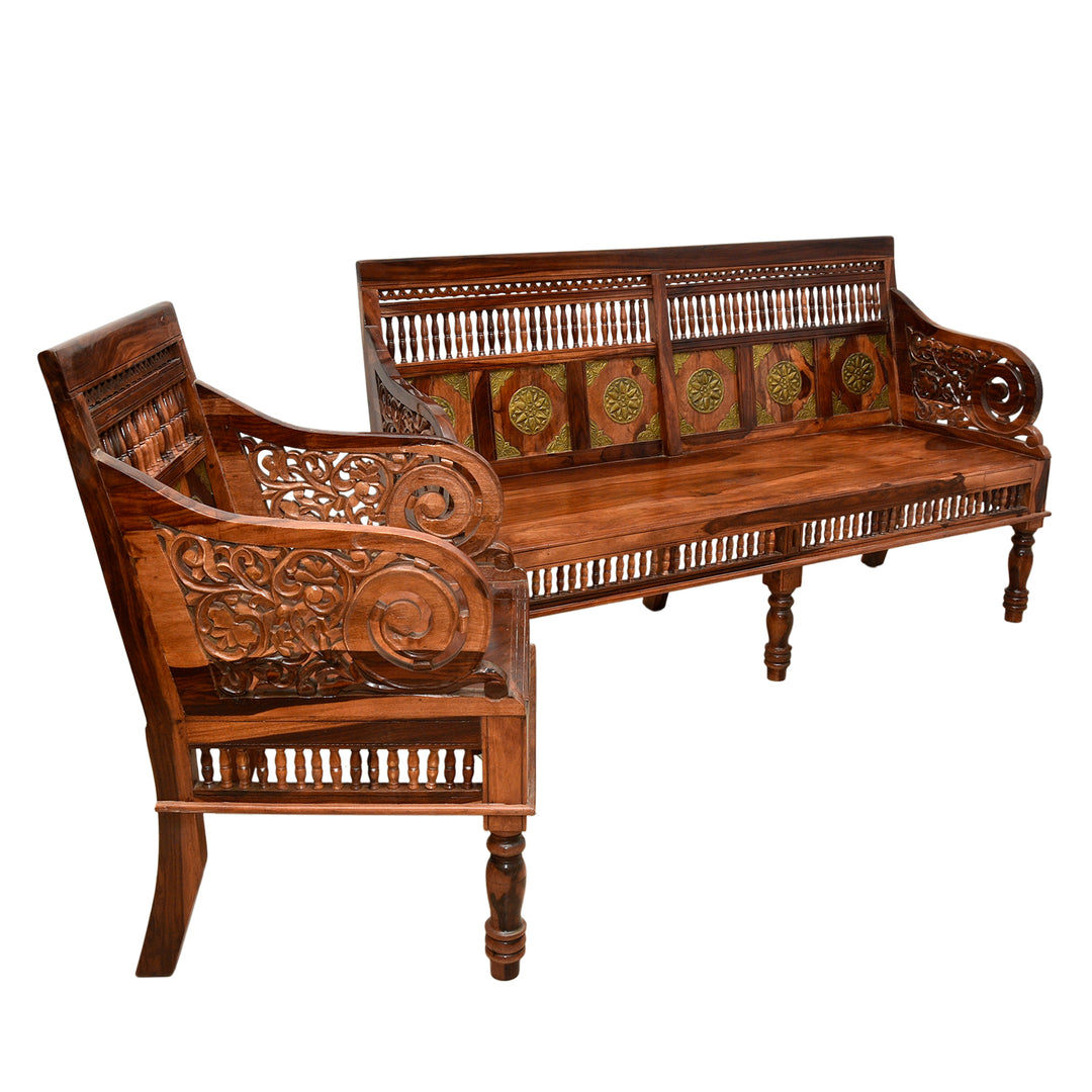 Sheesham Wood Handcrafted Sofa Set in Dubai | UAE Furniture