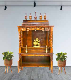 Handicrafted wooden home temple