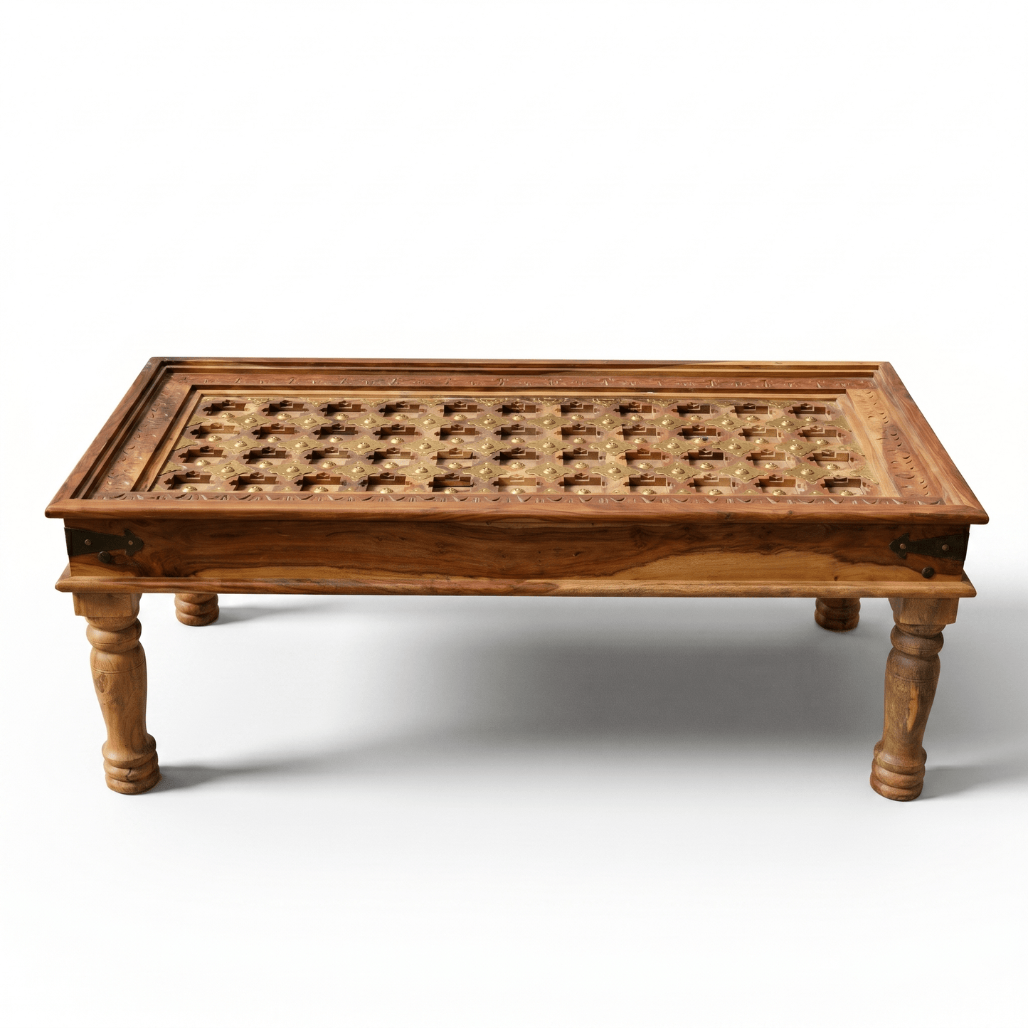 Solid wood coffee table with hand carved on top,solid wood coffee table rectangle Uae, traditional indian carved coffee table Qatar,Elegant Solid Wood Luxury Coffee Table UAE, Sustainable Hardwood Accent Table for Restaurants, Premium Mango Wood Home Furniture UAE