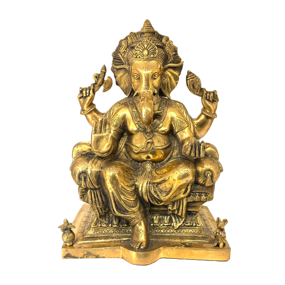 Hindu Traditional Brass Idol For Home Decor Ganpati 18 Inches