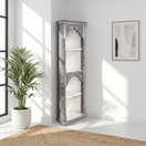 Royal Arch Design Solid Wood Corner Display Standgrey color W55 x D40 x H180 cm