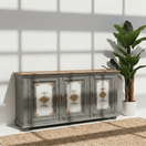 Switch Rustic Mango Wood buffet, Carved Drawer Cabinet, Wooden Home Storage, Artisan Crafted Sideboard, Premium Wooden Furniture, Mango Wood Side Cabinet In Dubai 2 image