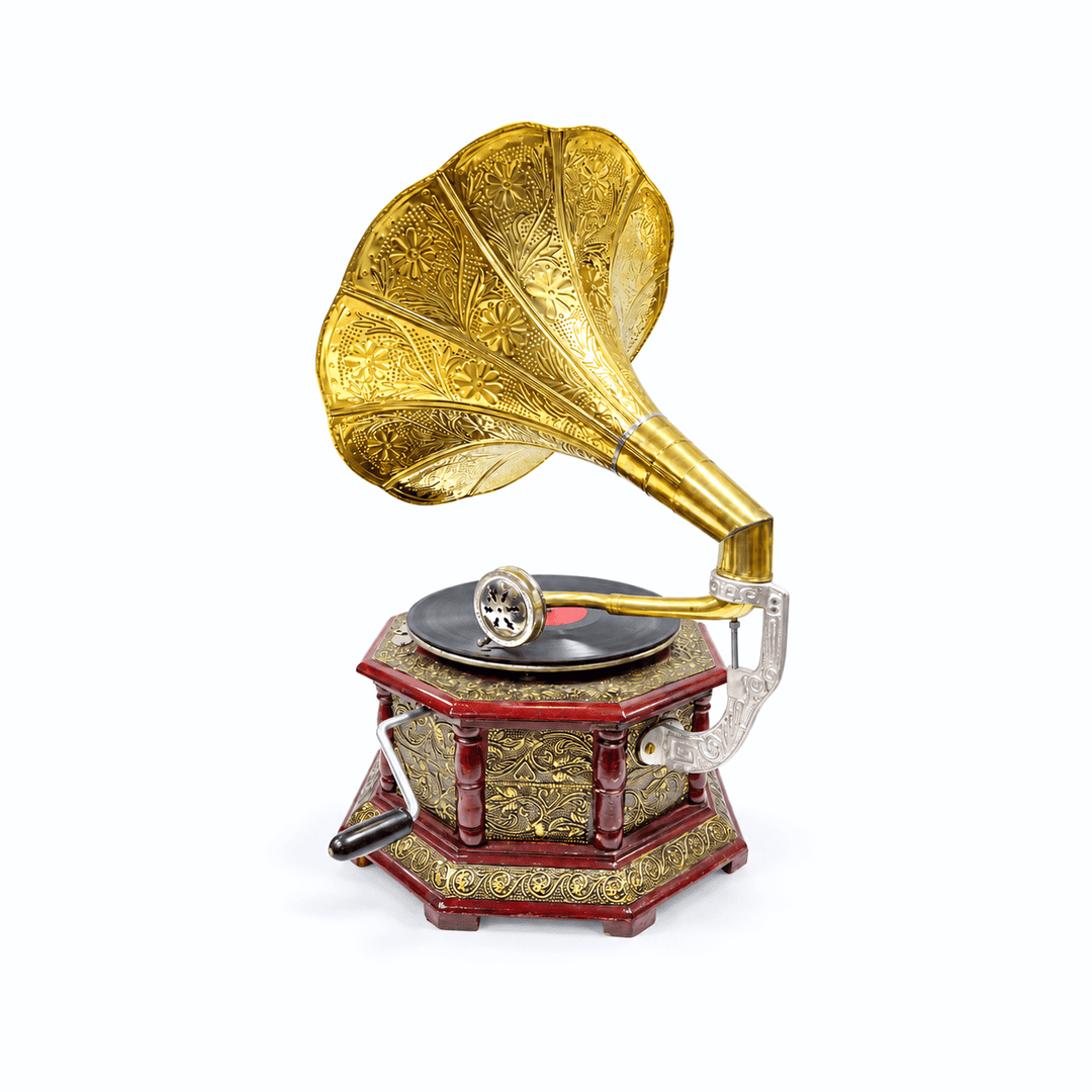 Antique working Gramophone with brass fitted work