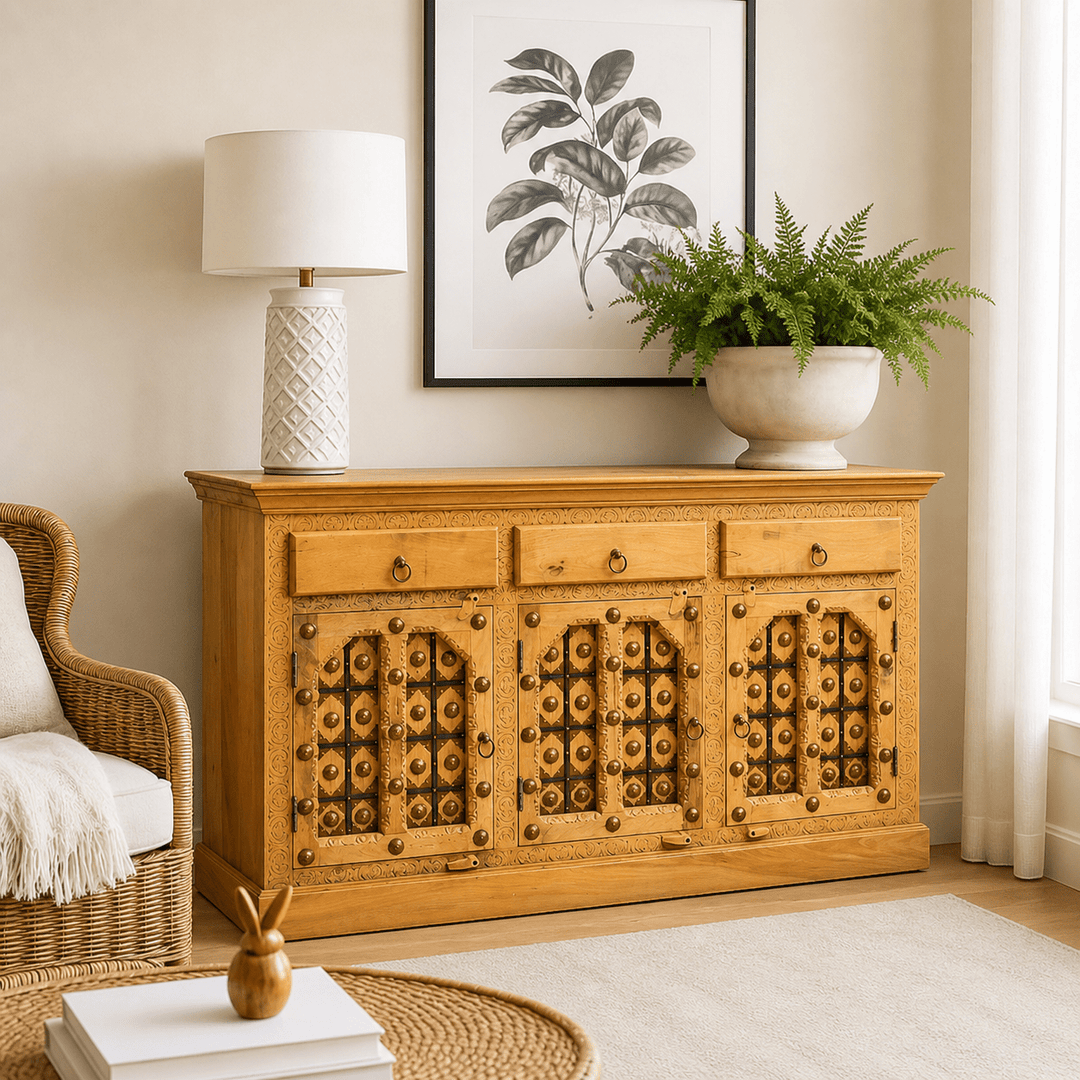 Luxe heritage Handmade Mango Wood Buffet Cabinet