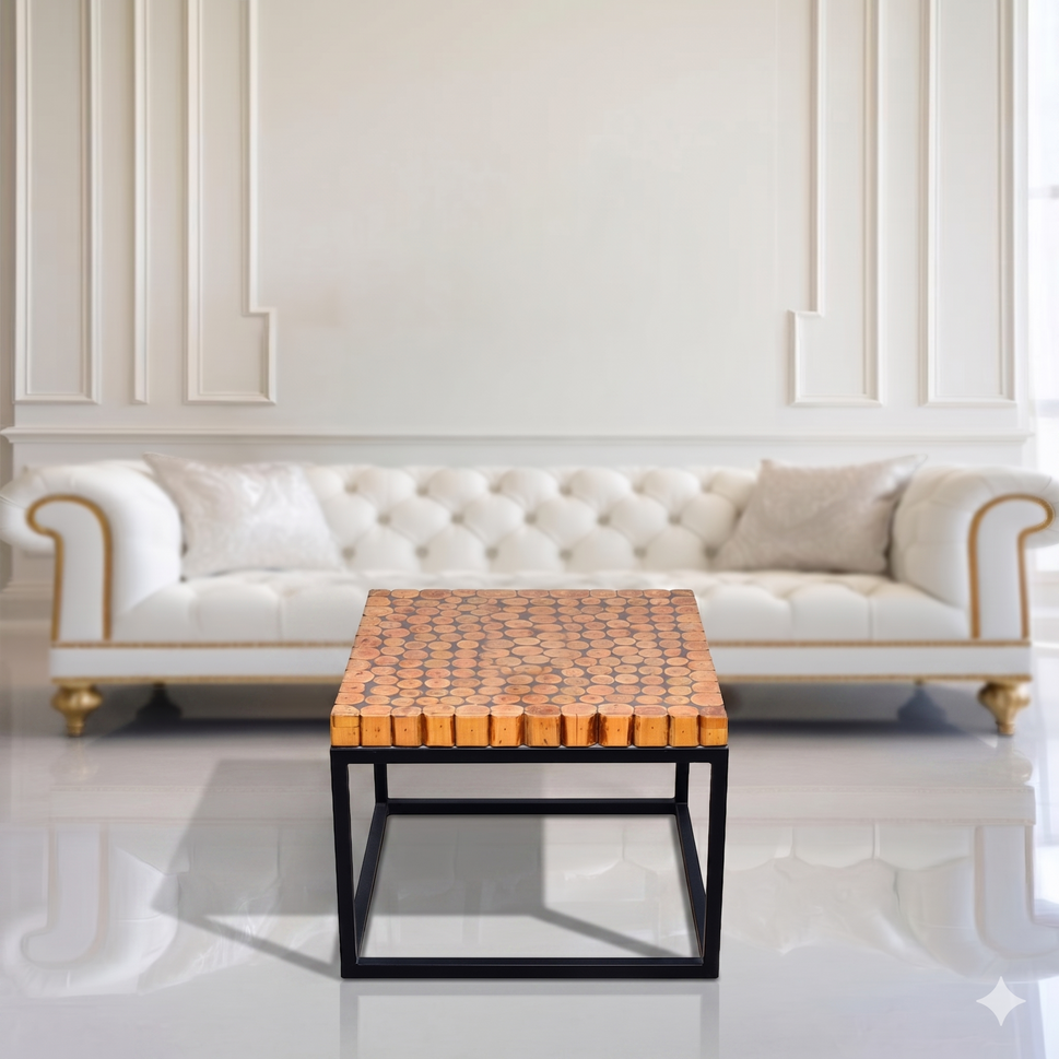 Gloster Maya Coffee Table with Natural Teak Slatted Top