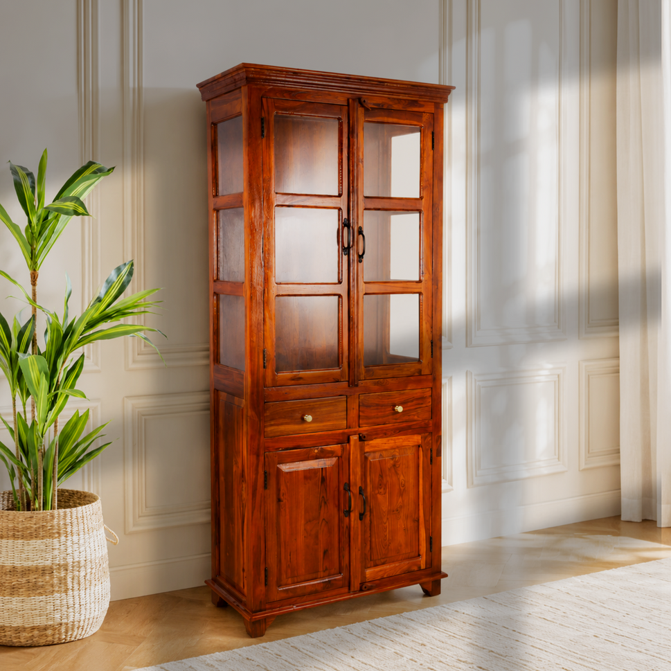 The Dubai Prestige Handmade Teak Wood Display Cabinet