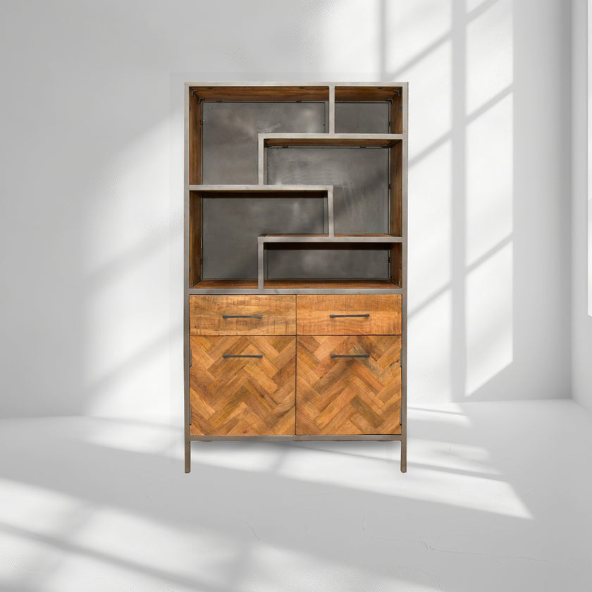 Wooden display shelf with drawers Oman
Retail display shelf wood metal Dubai
Solid wood storage shelf UAE