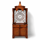 Premium Mango Wood Brass Ornament Work Templewidth 80 x depth 45 x height 220 cm
