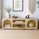 Switch rustic wood media stand Sharjah, artisan crafted entertainment unit UAE, contemporary TV console Dubai, minimalist media cabinet UAE, farmhouse TV stand Dubai, open storage TV cabinet UAE,  1 image