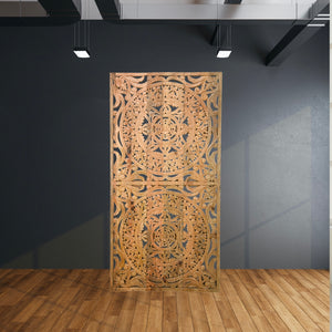 Hand Carved Mango Wood Wall Panel | Luxury Wooden Wall Décor UAE