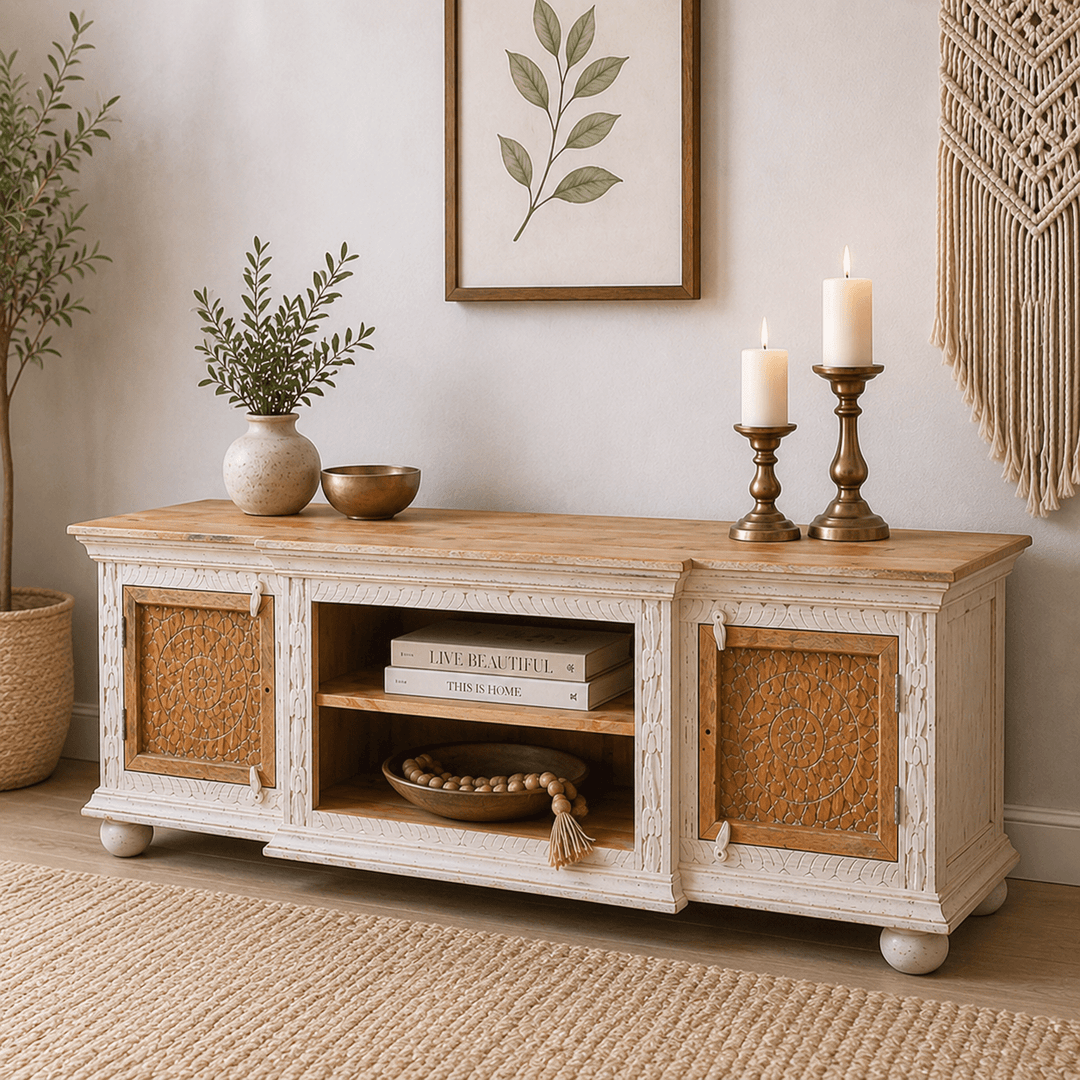 Modern Handmade TV Console Cabinet | Drawers & Shelf UAE | Dubai