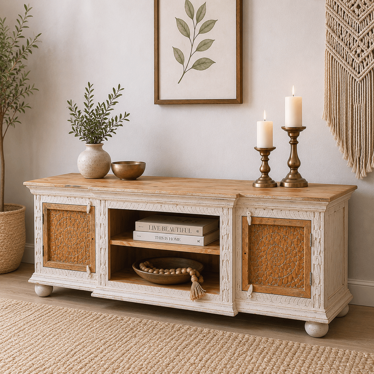 Modern Handmade TV Console Cabinet | Drawers & Shelf UAE | Dubai