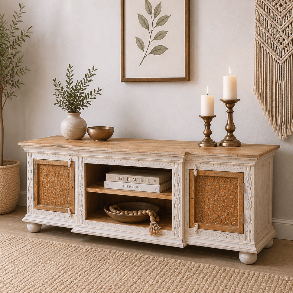 Modern Handmade TV Console Cabinet | Drawers & Shelf UAE | Dubai