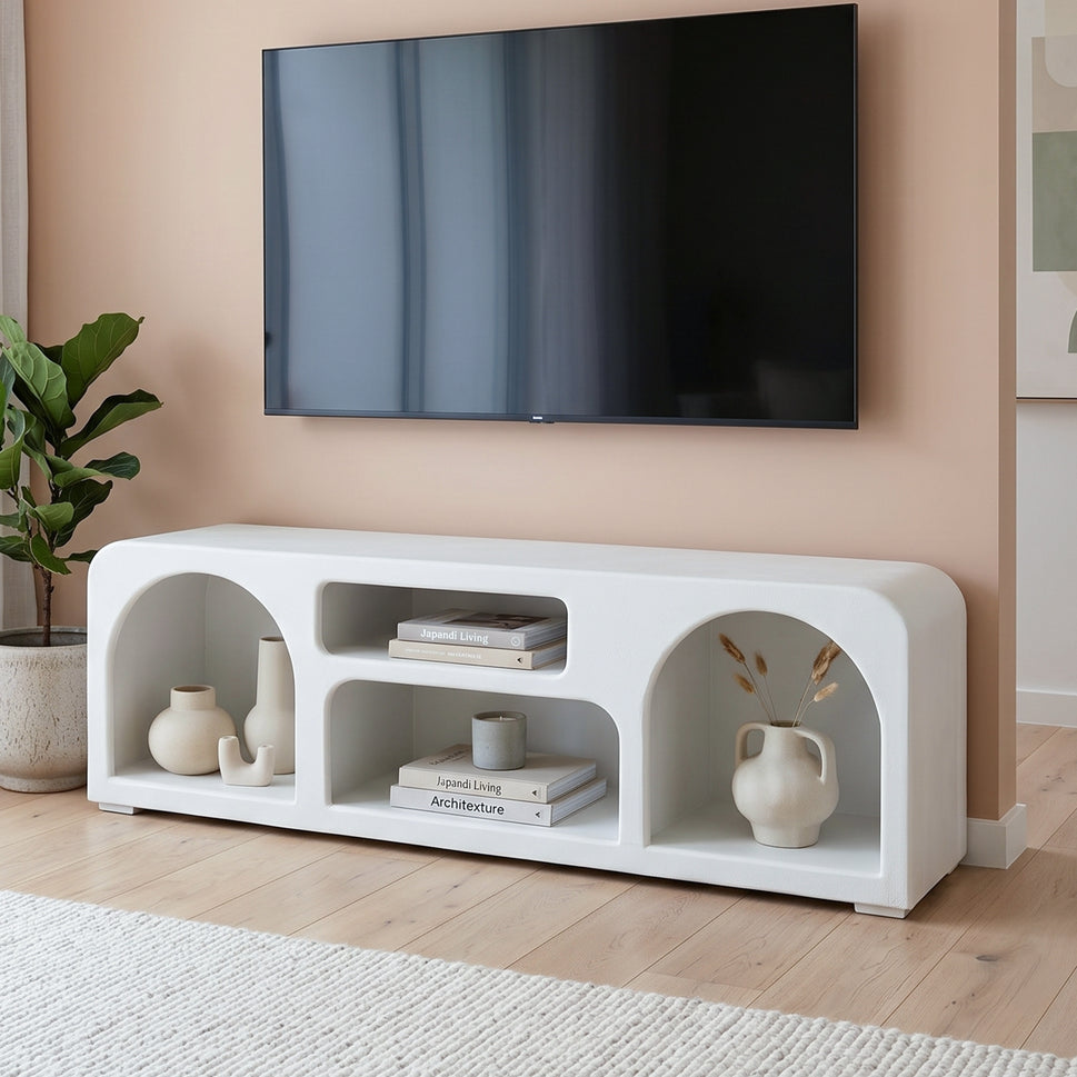 The Sierra Natural Wood Media Stand | Open Storage TV Unit UAE