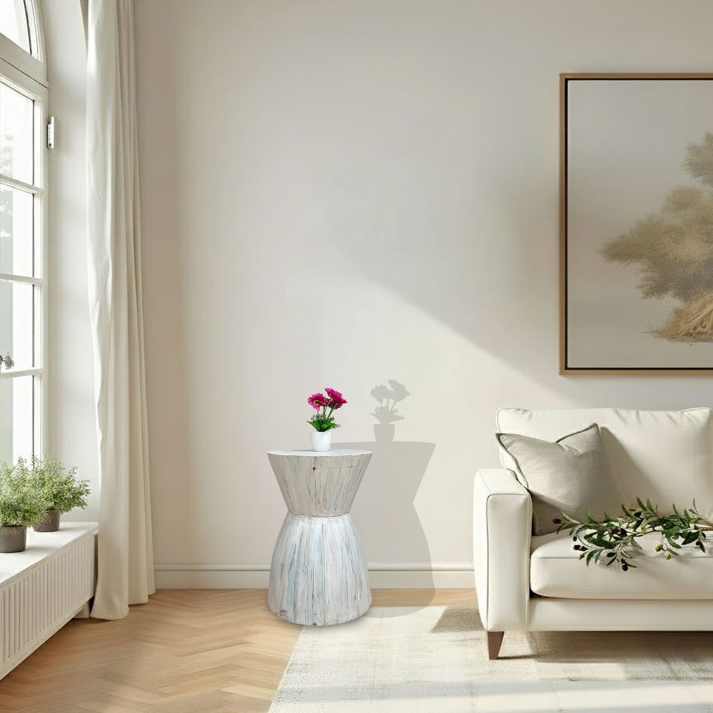 Round wooden occasional table Oman
`White washed wood side table UAE
Solid wood accent table for villas Dubai