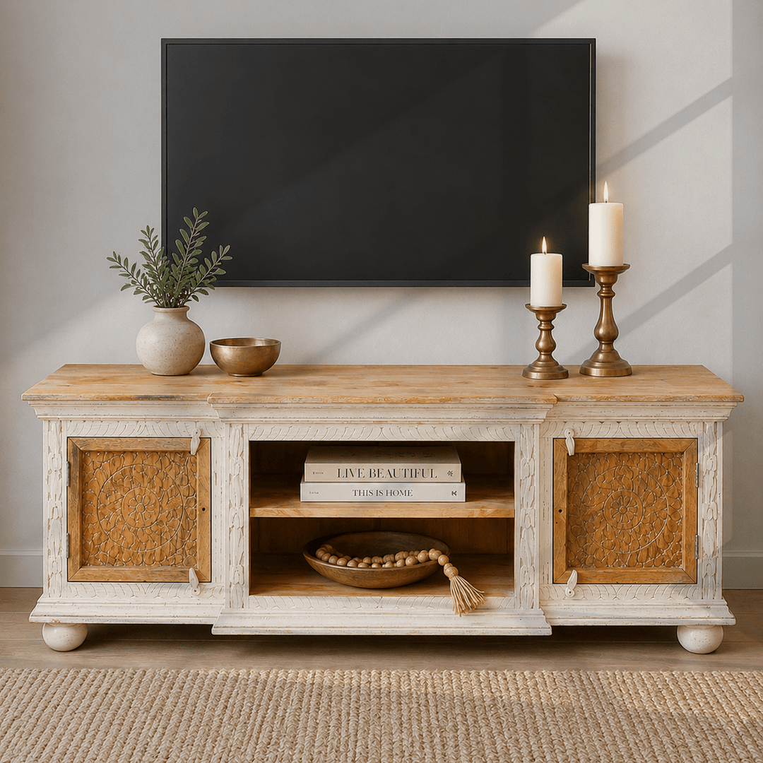 Modern Handmade TV Console Cabinet | Drawers & Shelf UAE | Dubai