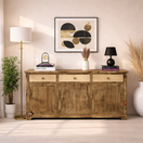 تبديل الصورة  High-quality solid wood furniture Sharjah, Wooden buffet cabinet for UAE, Living room wooden storage UAE, Dining room wooden storage sideboard Abu Dhabi,  1
