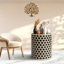 Switch Modern resin side table Dubai UAE, Designer mother of pearl round table UAE, Resin accent furniture Qatar UAE, Premium bone inlay side table Bahrain, 1 image