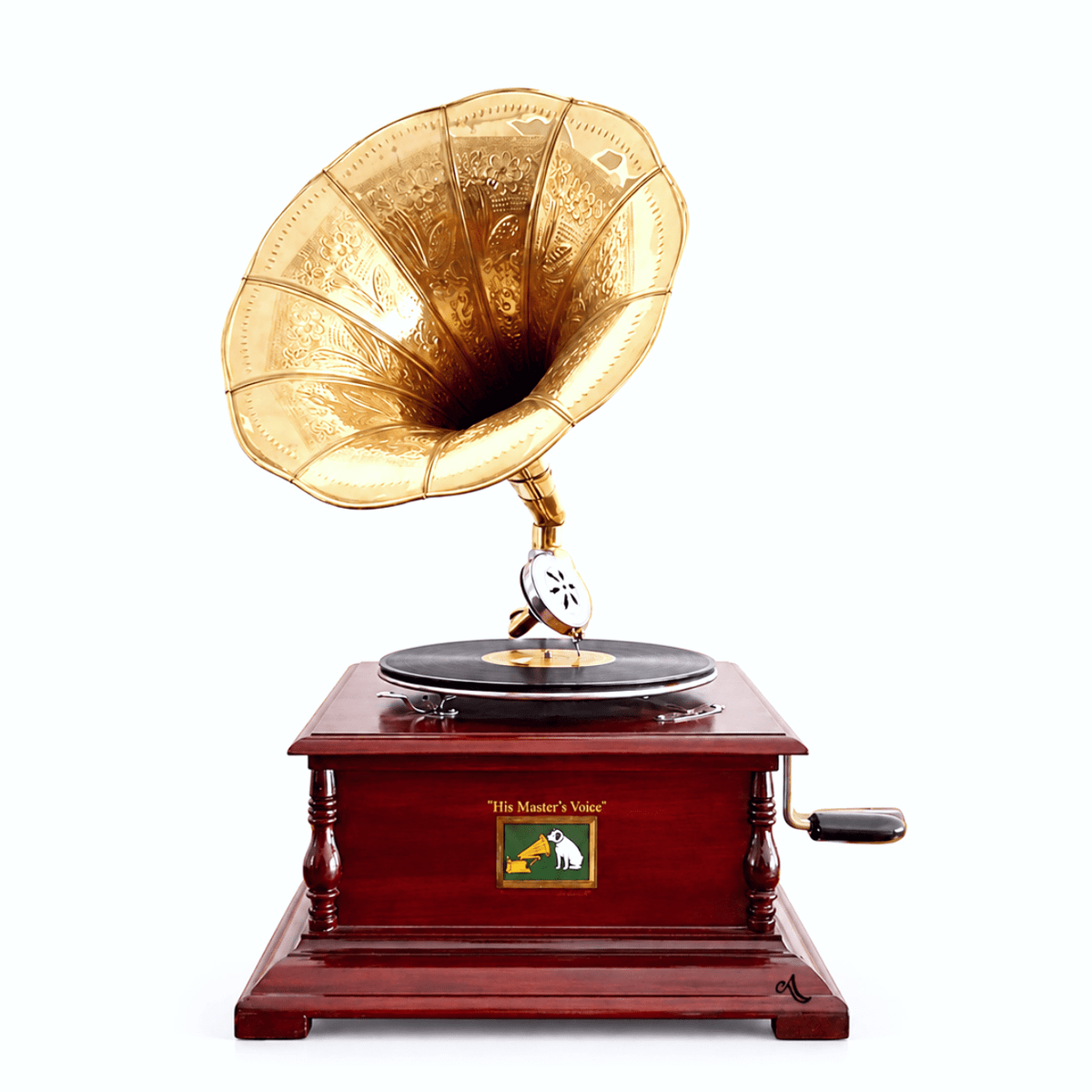 Brass Antique Gramophone, Gramophone for Home Decoration. decorative gramophone showpiece, functional gramophone, heritage gramophone Dubai, antique music player decor, gramophone record player, 