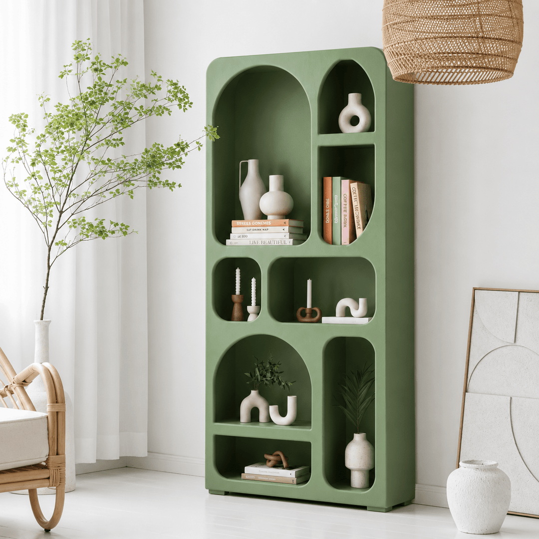 Prestige Luxury Arch Bookshelf & Display Unit with multi color rustic finish