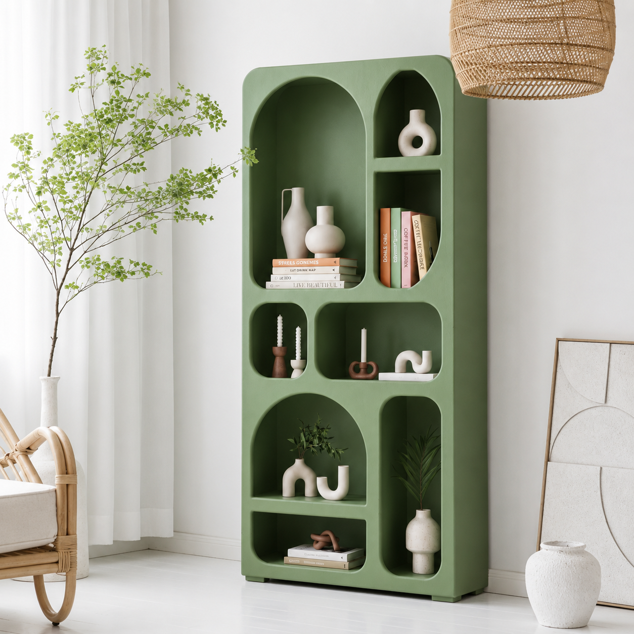 Prestige Luxury Arch Bookshelf & Display Unit with multi color rustic finish