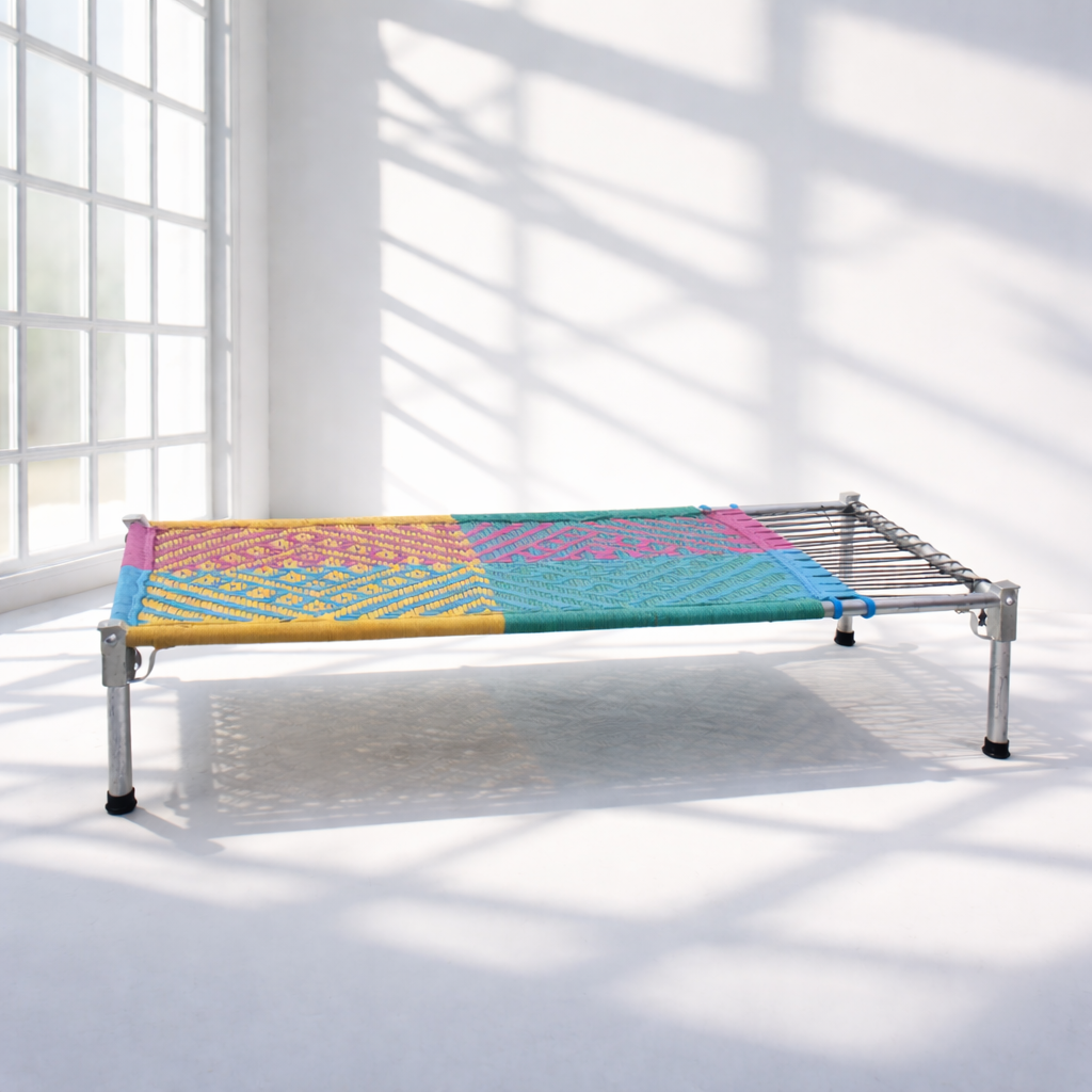 , Outdoor charpai UAE, Wooden rope charpai Dubai, Indian outdoor bed Sharjah, Majlis style charpai Ajman,
