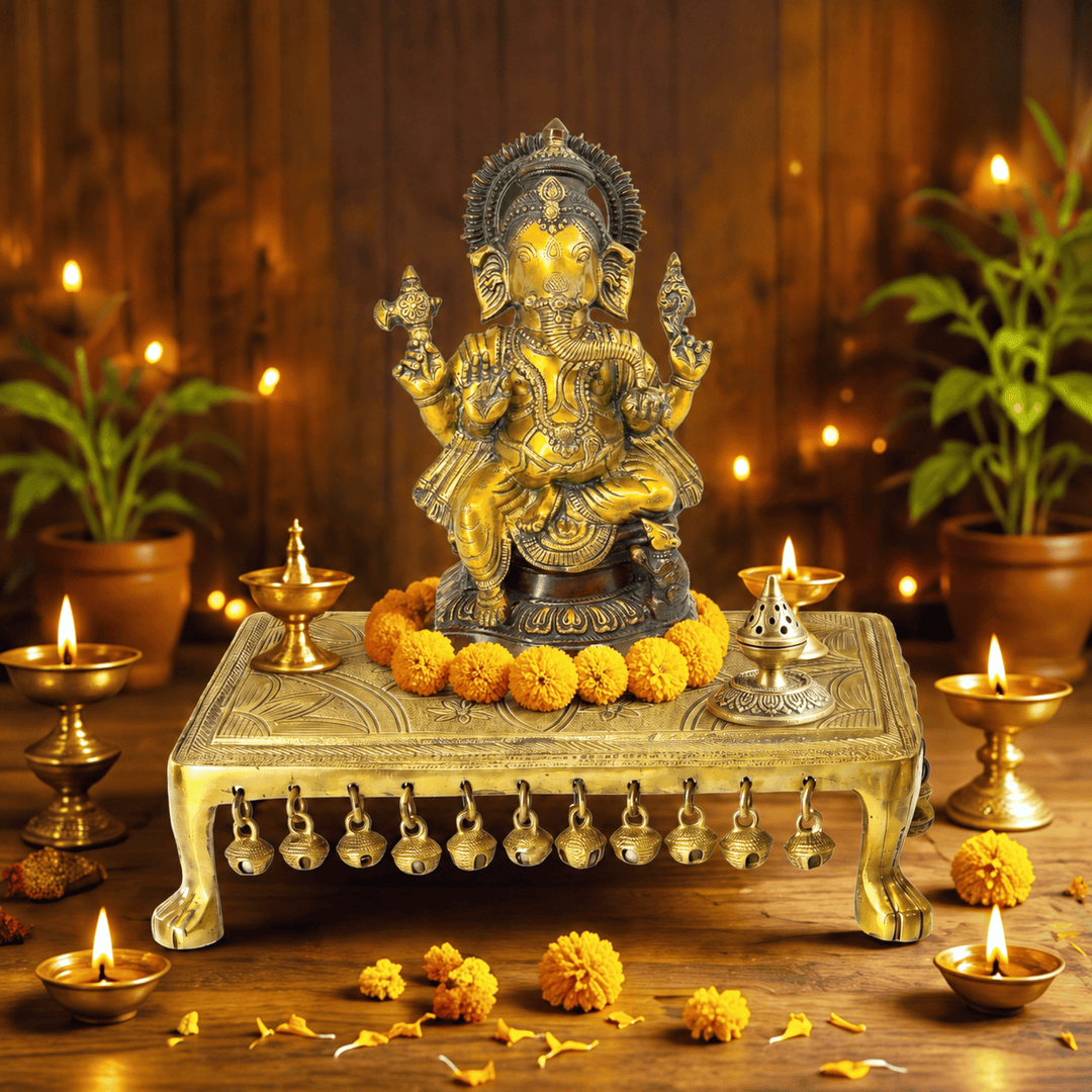 Brass Home Temple Decoration Ganesha Sculpture 18 Inches