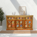 Switch Decorative tile work wooden sideboard Fujairah, Custom finish solid wood sideboard Sharjah, Modern classic wooden sideboard design,  1 image