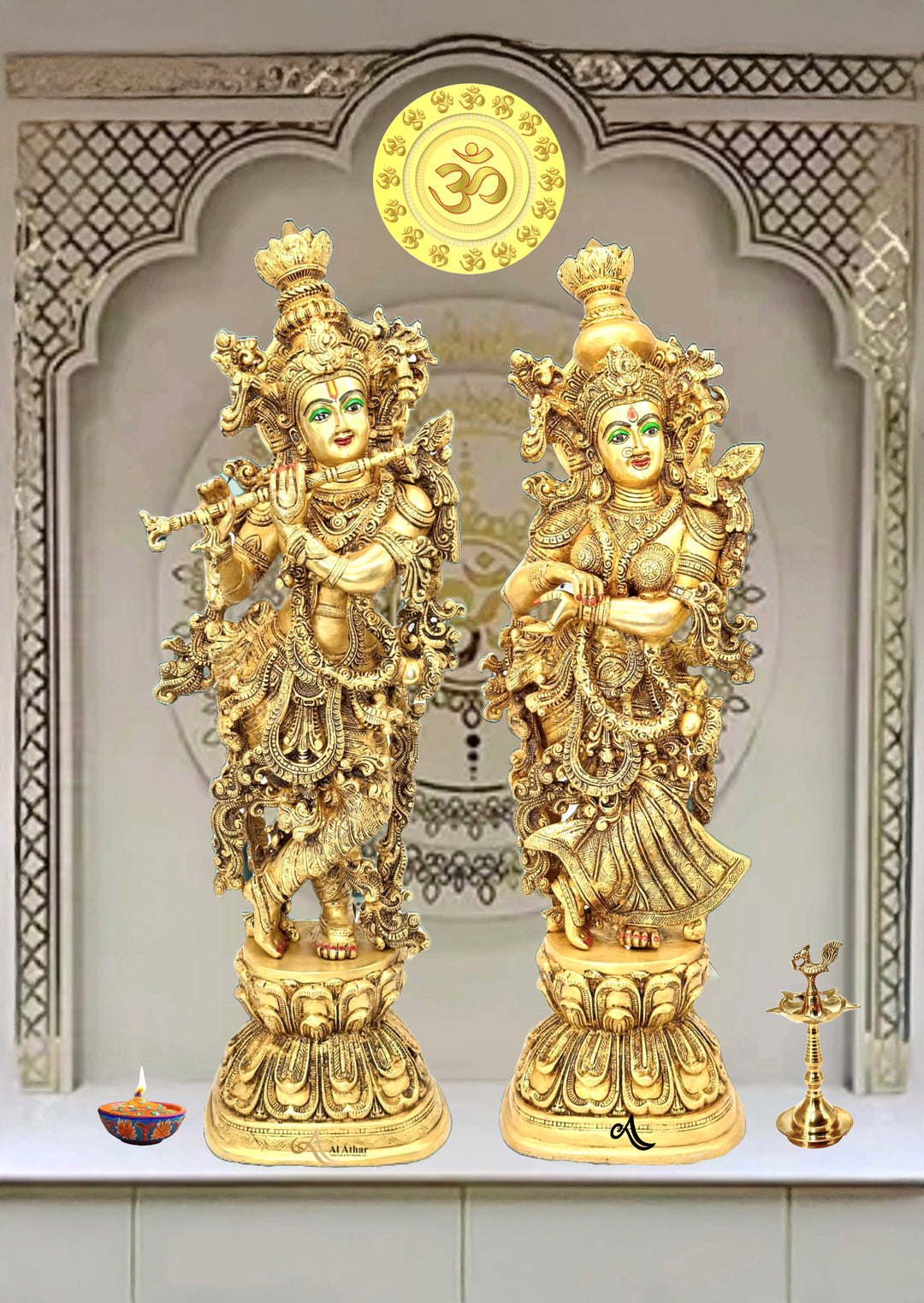 Brass Radha Krishna Goddess statue 29 inch ( 72 cm )