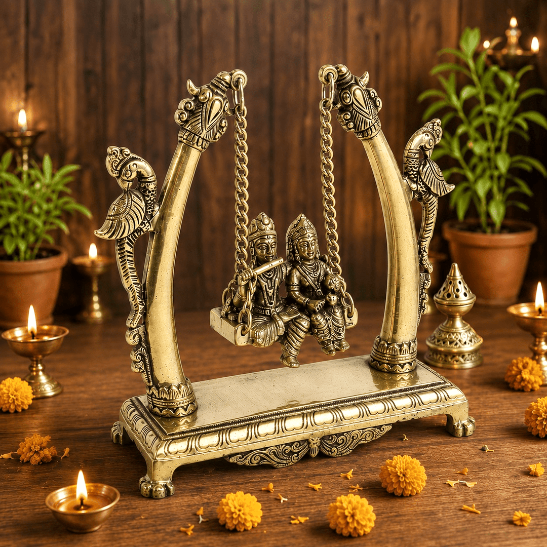 Brass Ganpati Goddess Swing With Hand Made