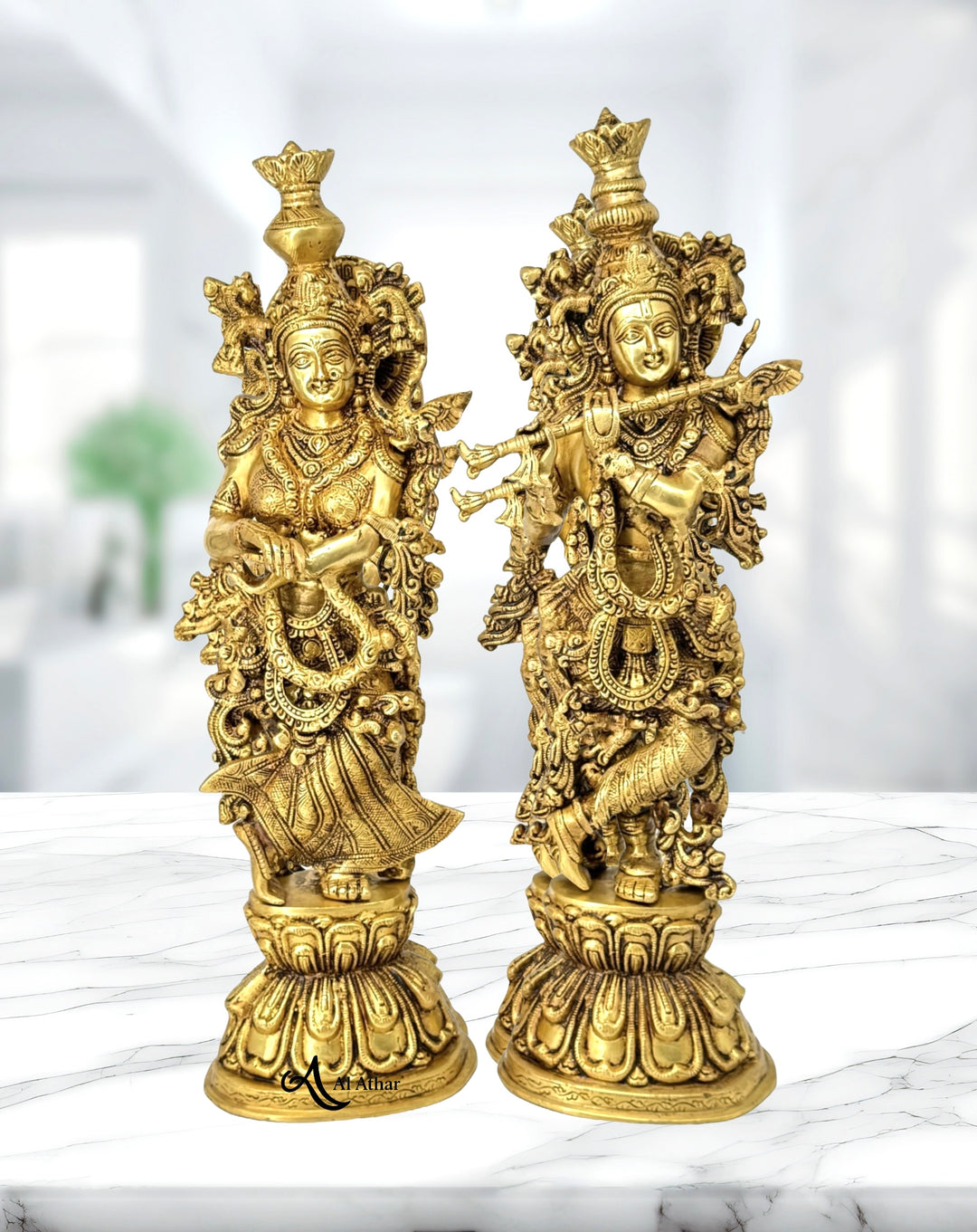 Bhagwan Radha Krishna Murti 42 Centimeter With Hand Engraved