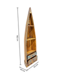 Switch Vintage solid wood boat-shaped bookshelf with rustic finished 3 image