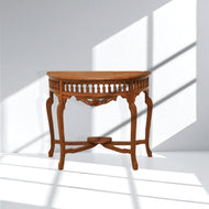 solid sheesham wood console table with natural wood finish