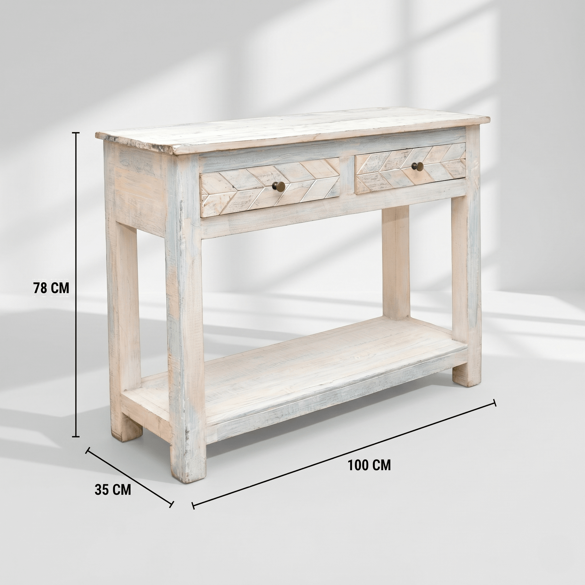 Vintage Haven Console Table with white Rustic Furniture